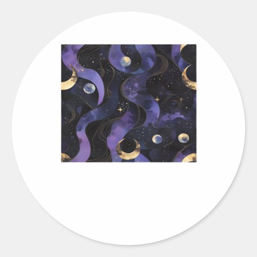 Sticker Rond Motif Abstrait Whimsigoth Classique (Devant)