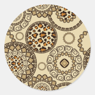 Sticker Rond Motif africain en peau de guépard 3