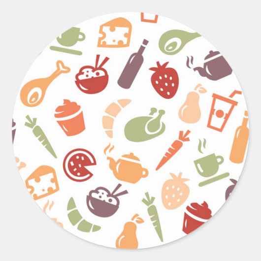 Sticker Rond Motif alimentaire (Devant)