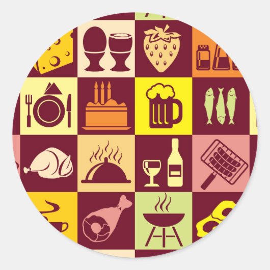 Sticker Rond Motif alimentaire (Devant)