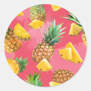 Sticker Rond Motif Ananas 5