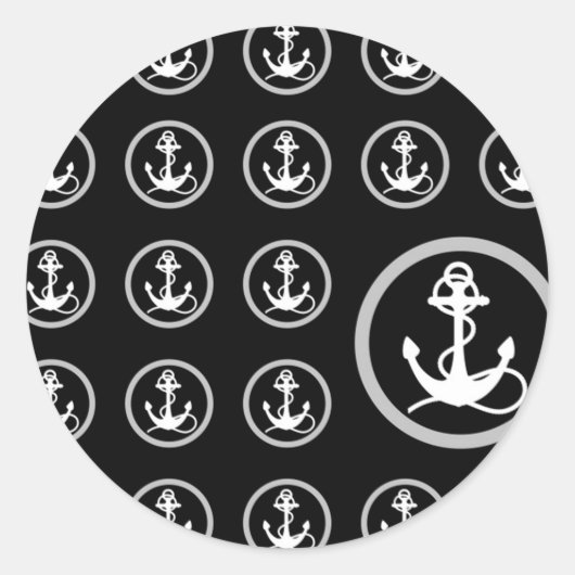 Sticker Rond Motif Ancre (Devant)