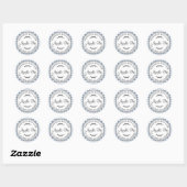Sticker Rond Motif Apple Pie Blue Check fait maison rustique (Feuille)