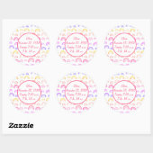 Sticker Rond Motif arc-en-ciel jaune rose pâle (Feuille)