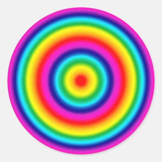 Sticker Rond Motif arc-en-ciel rond psychédélique (Devant)
