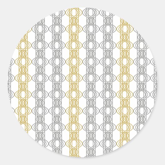 Sticker Rond Motif argent et or (Devant)