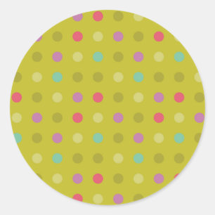 Sticker Rond motif arrière - plan de Polka-dot
