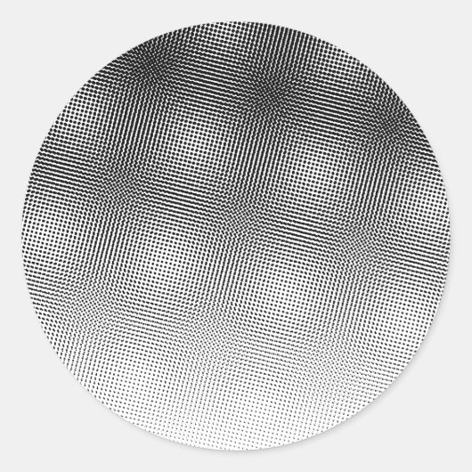 Sticker Rond Motif Artsy noir et blanc Moiré (Devant)