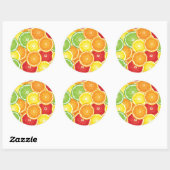 Sticker Rond Motif aux agrumes (Feuille)