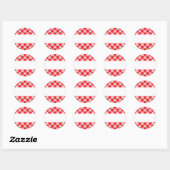 Sticker Rond Motif aux fraises roses et rouges. (Feuille)