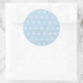 Sticker Rond Motif avec ancrages blancs sur bleu (Sac)