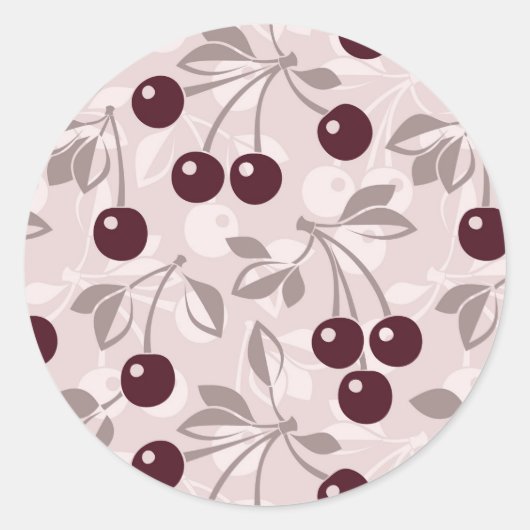 Sticker Rond Motif avec cerises 2 (Devant)