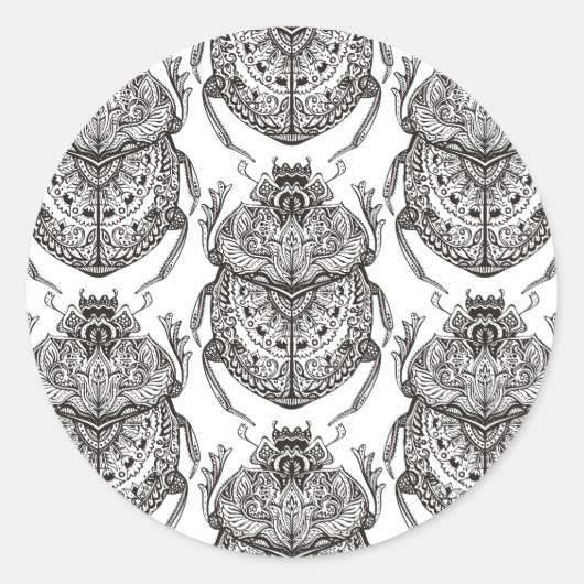 Sticker Rond Motif Avec Doodle À Main (Devant)