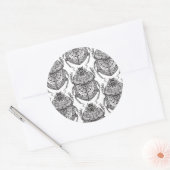 Sticker Rond Motif Avec Doodle À Main (Enveloppe)