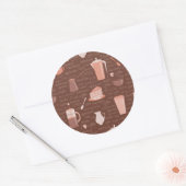 Sticker Rond Motif avec éléments liés au café (Enveloppe)
