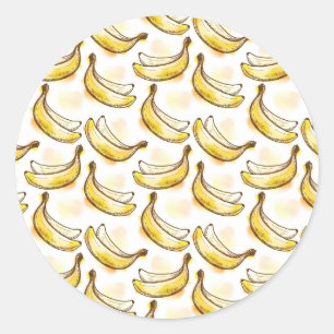 Sticker Rond Motif avec la banane