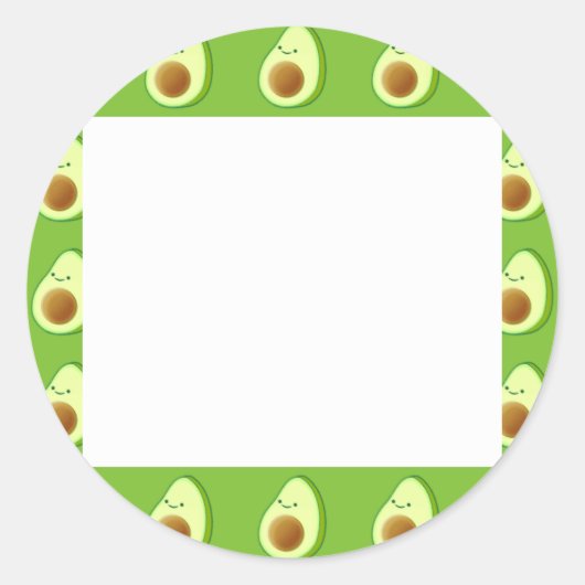 Sticker Rond Motif Avocado personnalisé (Devant)