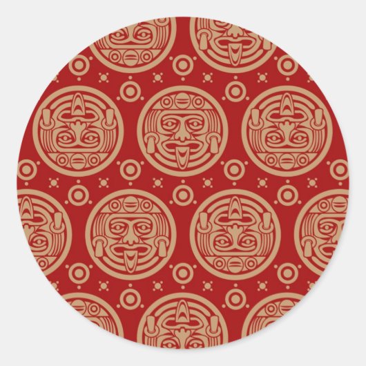 Sticker Rond Motif Aztec (Devant)