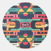 Sticker Rond Motif aztèque (Devant)