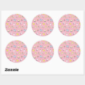 Sticker Rond Motif baby shower (Feuille)