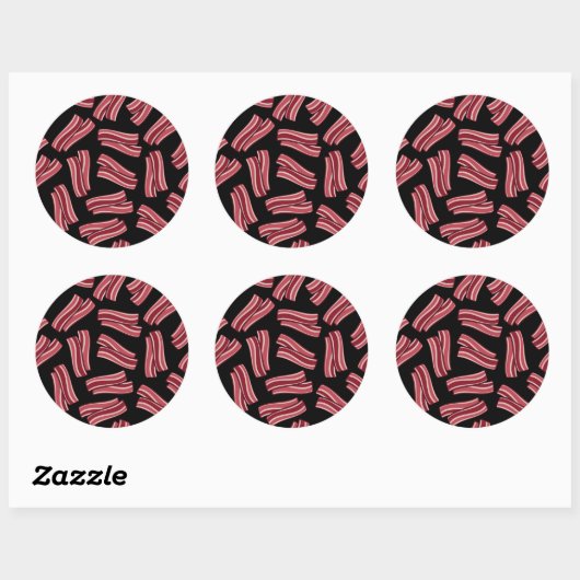 Sticker Rond Motif Bacon (Feuille)