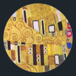 Sticker Rond Motif baiser de Gustav Klimt, Art Nouveau<br><div class="desc">The Kiss (détail motif) de Gustav Klimt est une peinture de Symbolisme de l'époque victorienne d'art vintage. Ce détail est tiré d'une peinture d'amour et de romantisme mettant en scène un couple romantique aux différentes nuances d'or, de symboles et de motifs, partageant un baiser contre un arrière - plan en...</div>