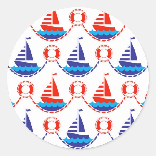 Sticker Rond Motif bateau à voile (Devant)