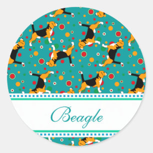 Sticker Rond Motif Beagle