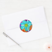 Sticker Rond Motif Big Daisy (Enveloppe)
