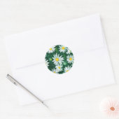 Sticker Rond Motif blanc Fleur de marguerite (Enveloppe)