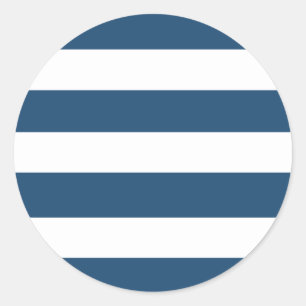 Sticker Rond Motif blanc moderne de rayures de bleu marine