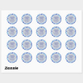 Sticker Rond Motif Bleu  bébé Baby shower garçon (Feuille)
