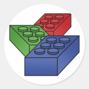 Sticker Rond Motif - blocs constitutifs lumineux