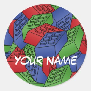 Sticker Rond Motif - Blocs de bâtiment lumineux