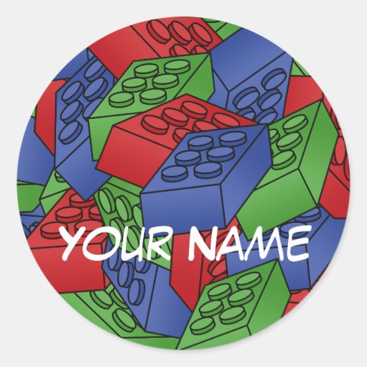Sticker Rond Motif - Blocs de bâtiment lumineux (Devant)