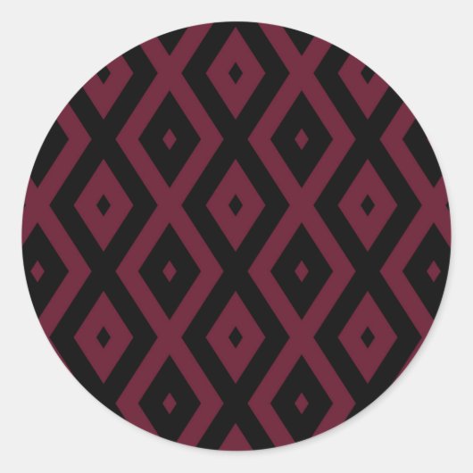 Sticker Rond Motif bourguignon et diamant noir (Devant)