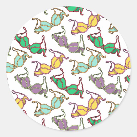 Sticker Rond Motif Bra multicolore (Devant)