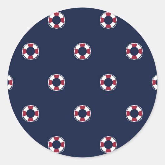 Sticker Rond Motif Buoy Rouge Et Blanc (Devant)