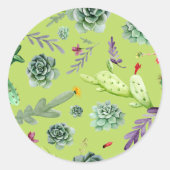 Sticker Rond Motif Cactus 6 (Devant)