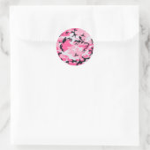 Sticker Rond Motif Camouflage rose (Sac)