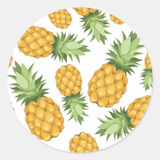 Sticker Rond Motif Cartoon Ananas (Devant)