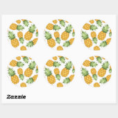 Sticker Rond Motif Cartoon Ananas (Feuille)