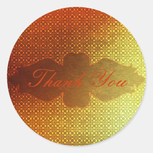 Sticker Rond Motif celte contemporain orange (Devant)