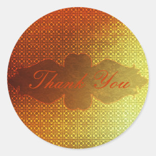 Sticker Rond Motif celte contemporain orange