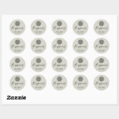Sticker Rond Motif celtique tressé Merci (Feuille)