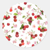 Sticker Rond Motif cerise 1 (Devant)