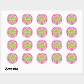 Sticker Rond Motif chaud rose et citron vert (Feuille)