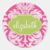 Sticker Rond Motif chaud rose et citron vert (Devant)