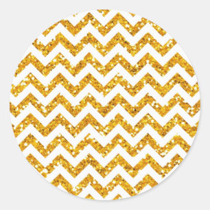 Sticker Rond Motif chevron paillettes dorées