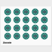 Sticker Rond Motif chien mignon avec Merci os (Feuille)